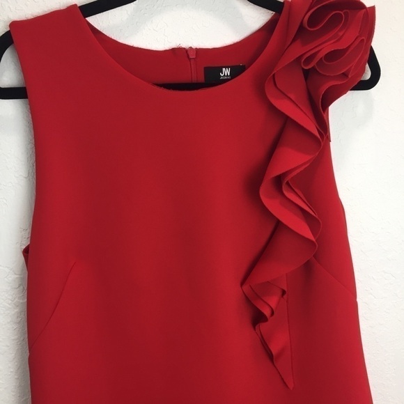 Jason Wu Red Ruffle Sleeveless Dress - Picture 12 of 13